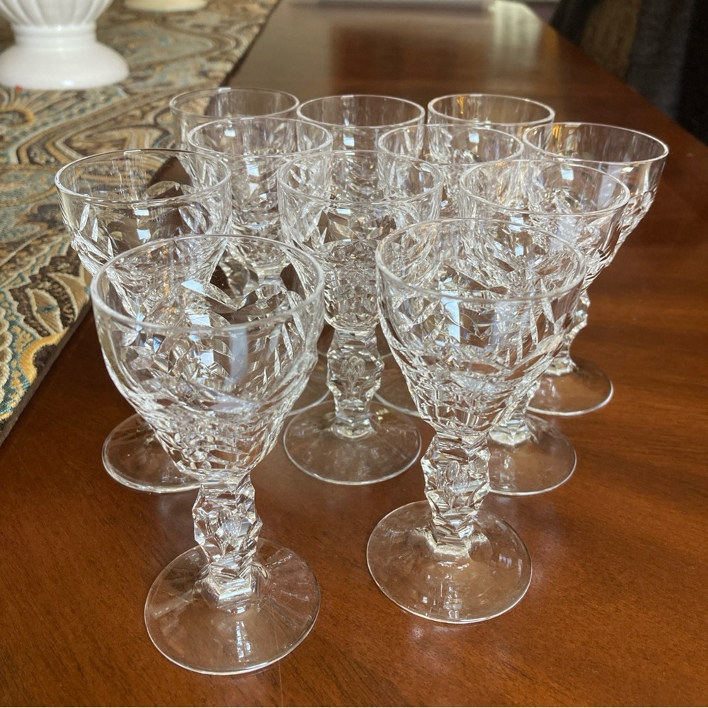 11 Royal Leerdam “Netherland” crystal cordial glasses